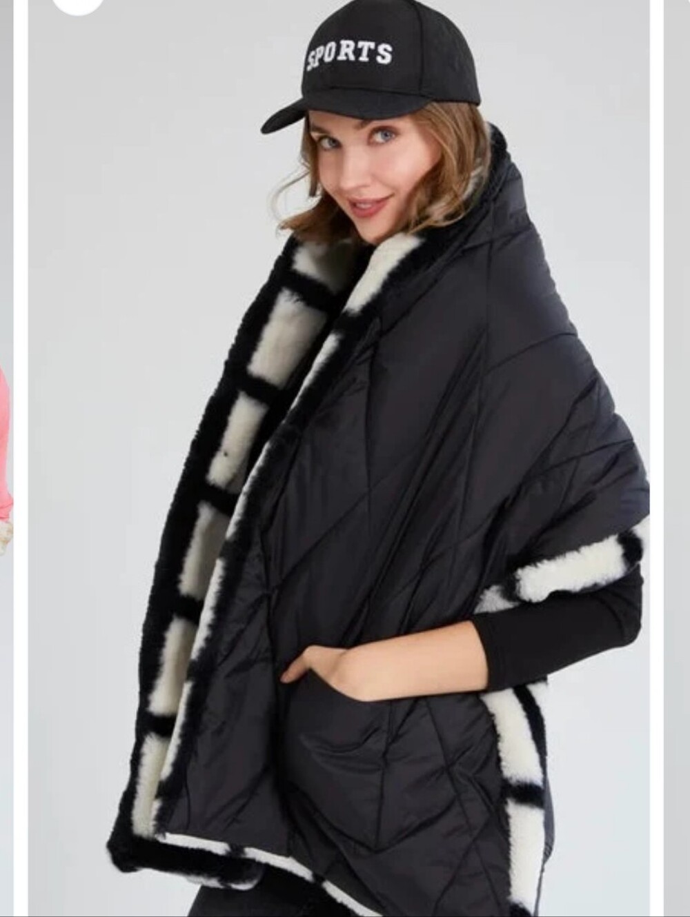 Shiraleah Melena Black and White Puffer Wrap. New With Tags.